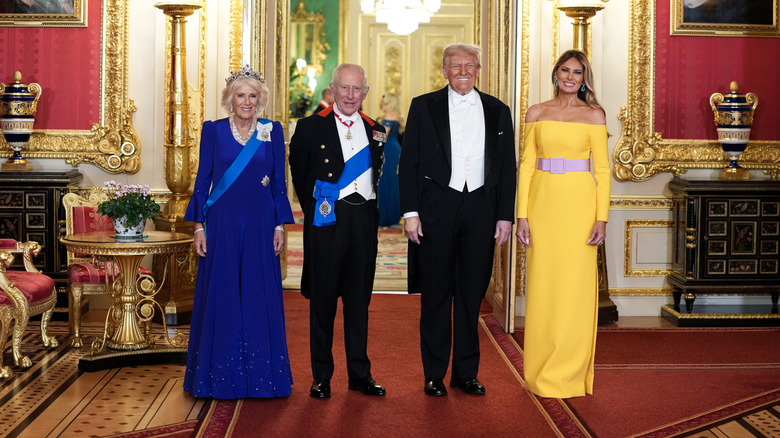 King Charles, Queen Camilla, Donald Trump, and Melania Trump at British State Banquet