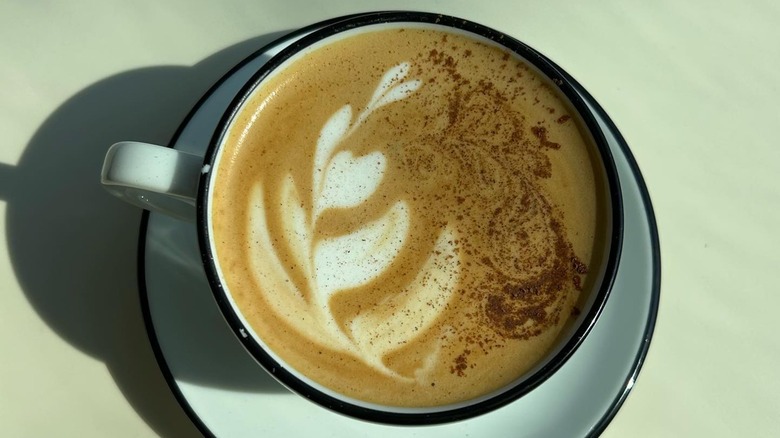 Latte with latte art from Speckled Ax