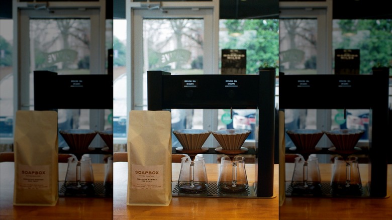Pour Over coffee setup at Native Coffee Co.