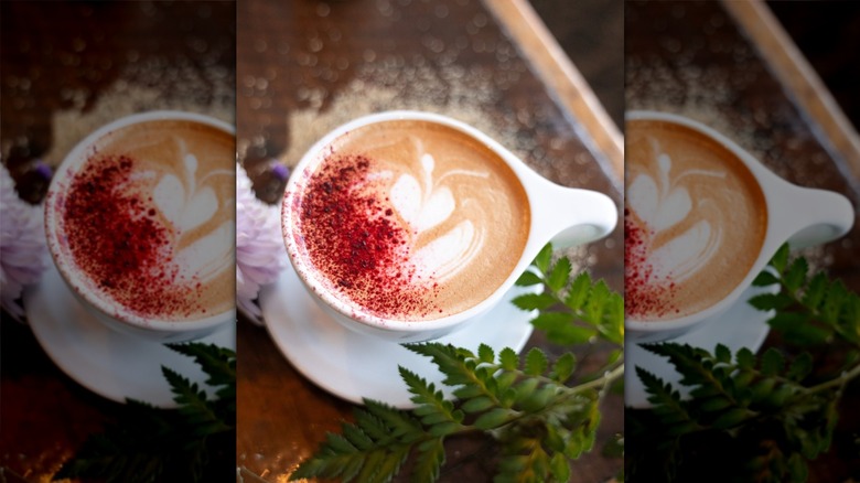 Latte with latte art from Nook Coffee House