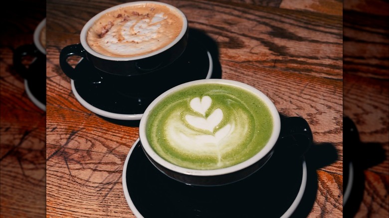 Latte and Matcha from Barrett's Coffee