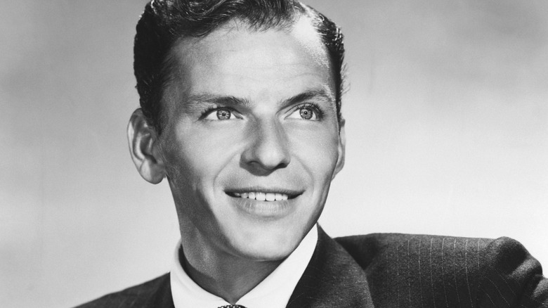 Black and white photo of Frank Sinatra