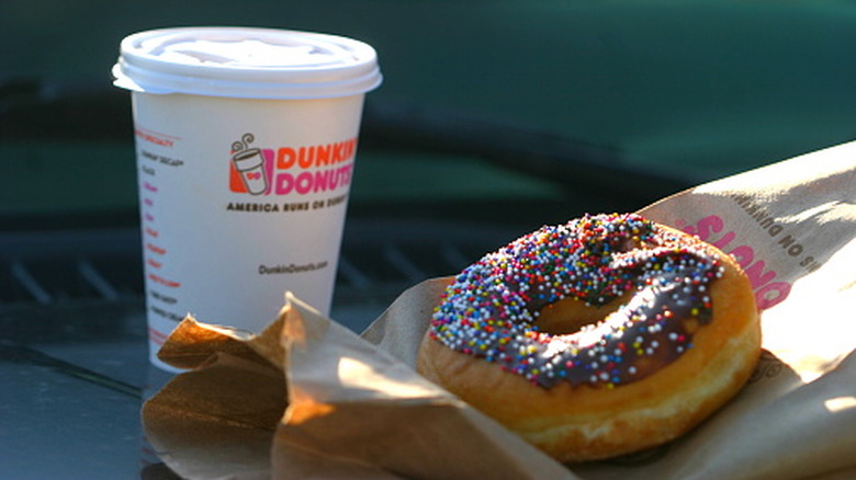 Dunkin' coffee and donut