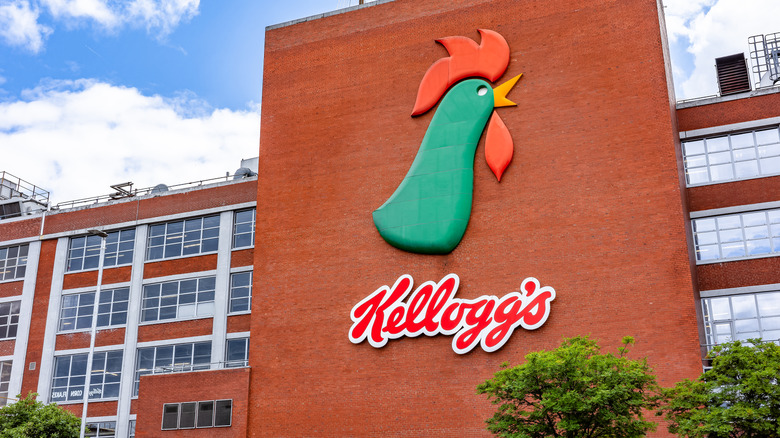 An exterior view of the Kellogg's cereal factory