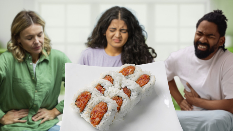 People sick from eating sushi