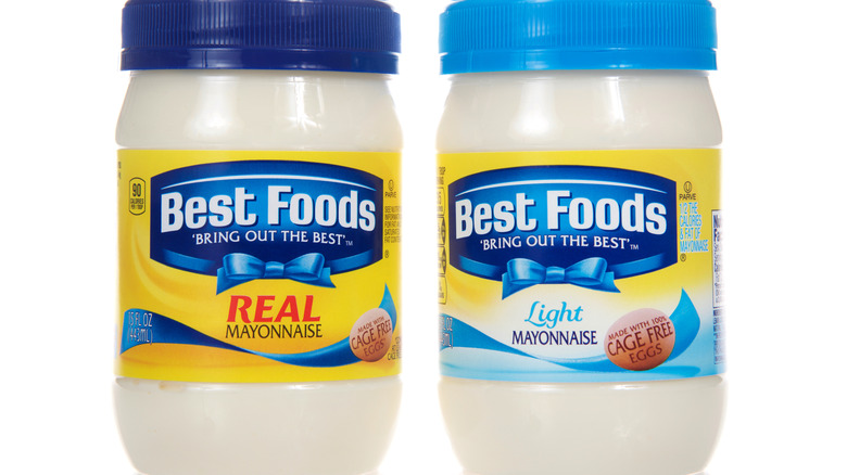 Two Best Foods mayonnaise jars on white background.