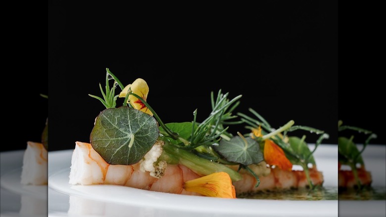 Shrimp dish with greens