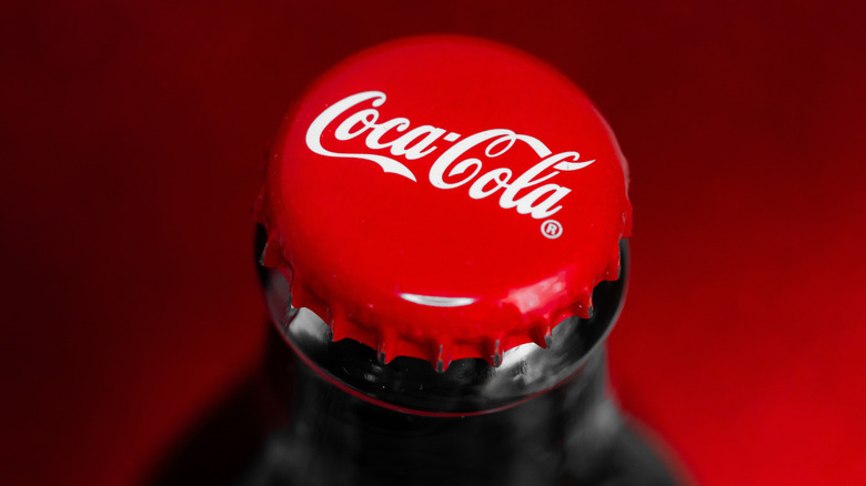 Cap on a Coca-Cola glass bottle