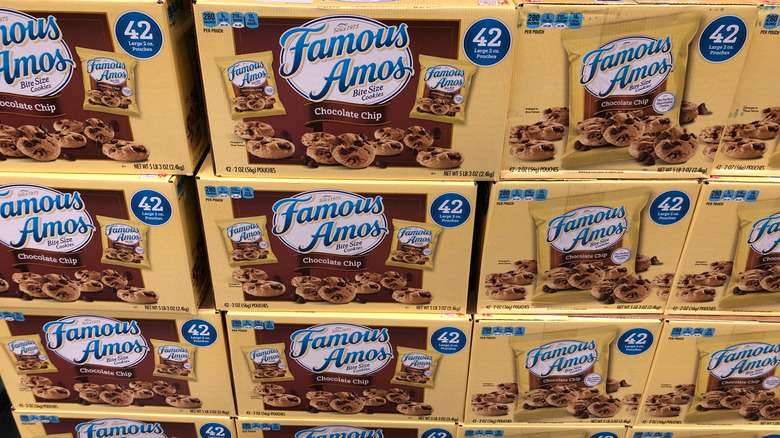 Boxes of Famous Amos cookies