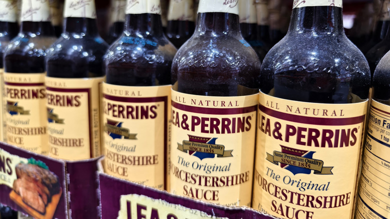 Bottles of Lea & Perrins Worcestershire sauce