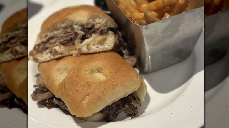 Nebraska State Fair prime rib sandwich and fries.