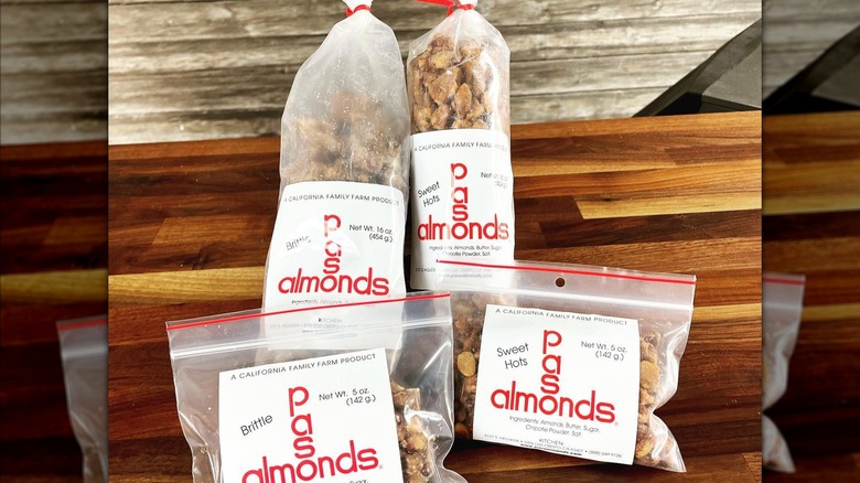 Paso almond brittle and other assorted Paso almond brand treats