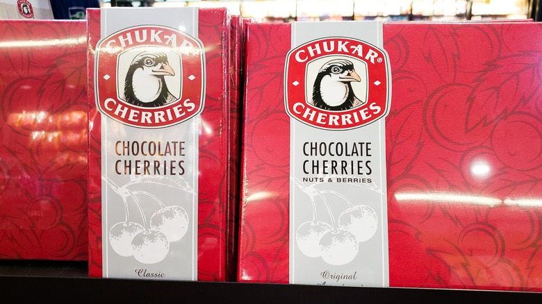 Two boxes of chocolate covered Chukar Cherries