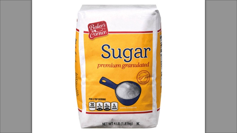 yellow bag of Baker's Corner premium granulated white sugar