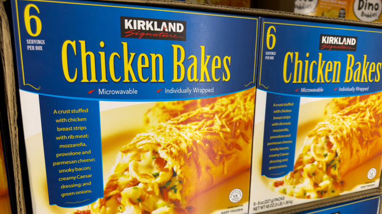 Kirkland signature chicken bake in box on shelf