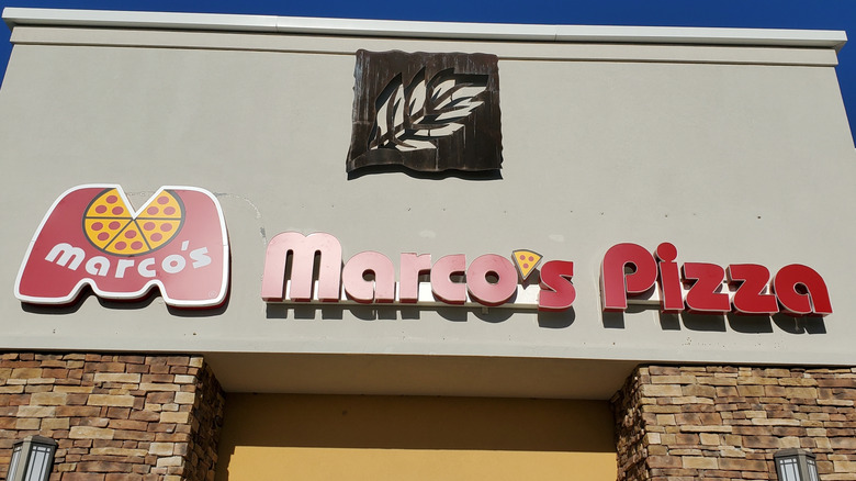 Exterior daytime shot of a Marco's Pizza restaurant
