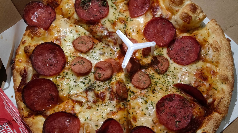 Domino's pepperoni pizza in a box