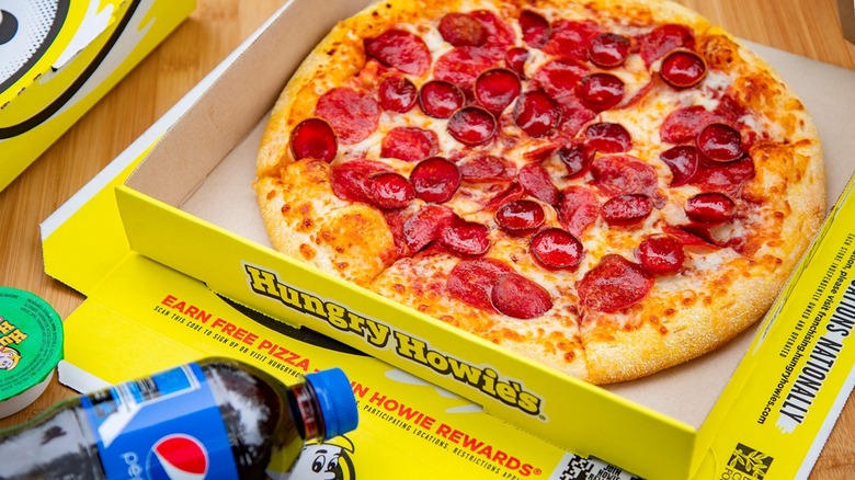 Hungry Howie's pepperoni pizza in a box