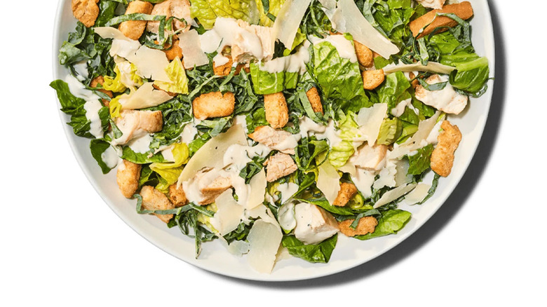 Chicken Caesar Salad on a white field