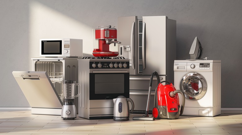 A variety of large and small appliances