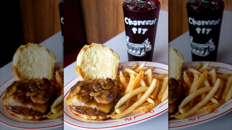 Burger, fries and coke from Charcoal Pit