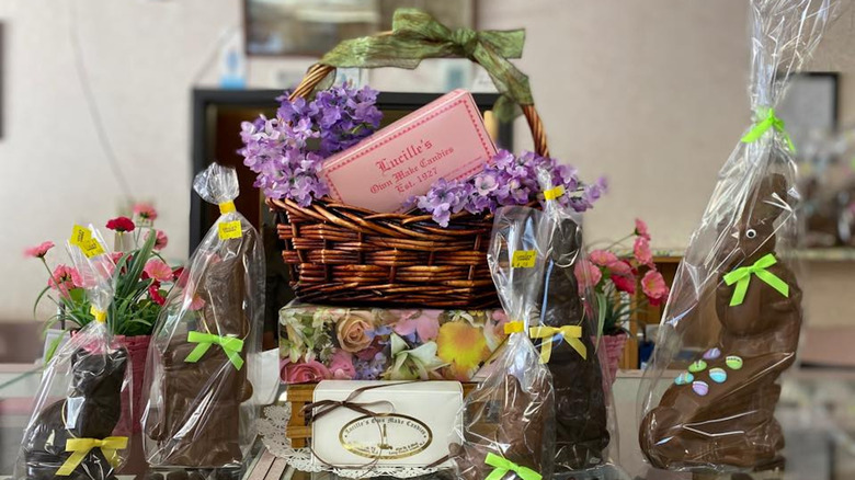 Lucille's Own Making Candies Easter gift set display