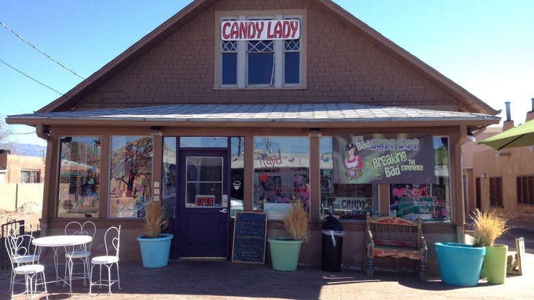 The Candy Lady storefront with Breaking Bad banner