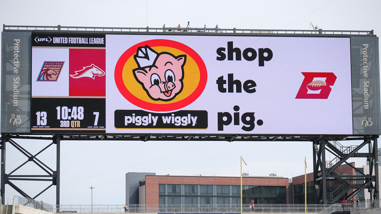 A Piggly Wiggly billboard at Protective Stadium in Birmingham, Alabama