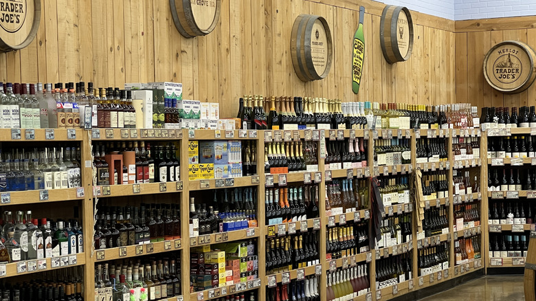 Trader Joe's wine and liquor section