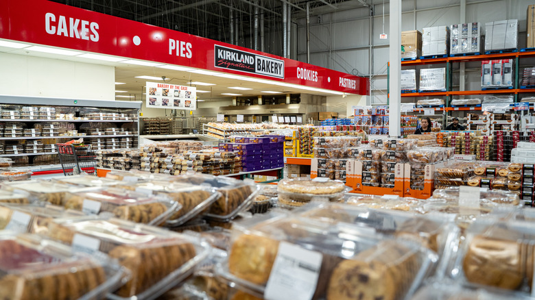 The cookie section of the Kirkland Signature Bakery inside of a Costco Wholesale store.