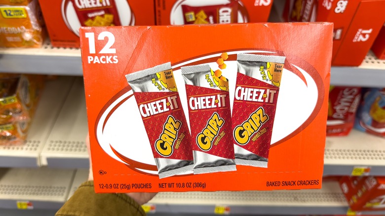 12 pack of Cheeze It Gripz snacks