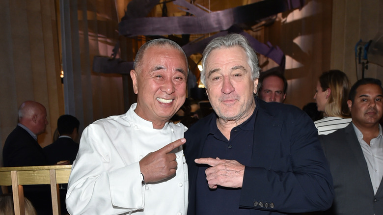 Robert De Niro and Nobu Matsuhisa at Nobu restaurant in New York City