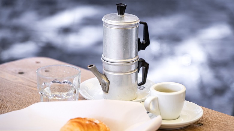 A cuccumella on a breakfast table.