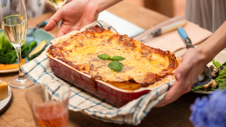 Dish of lasagna