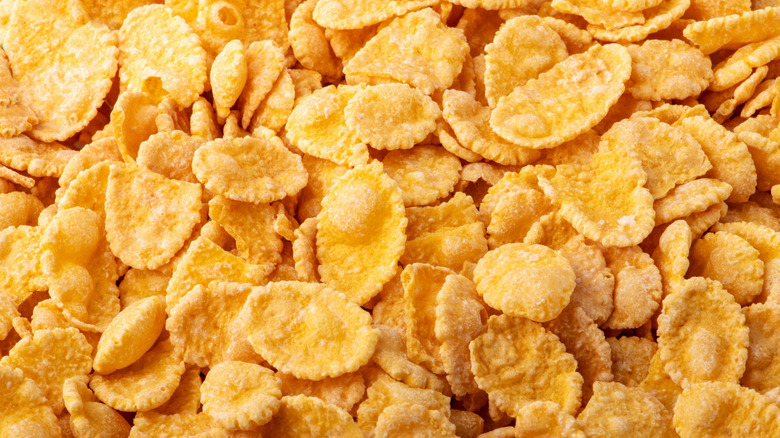 close up of corn flakes cereal