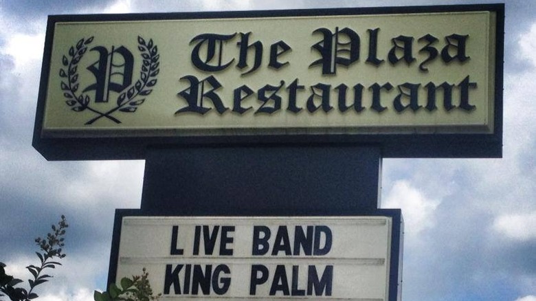 Plaza Restaurant sign outside in Georgia