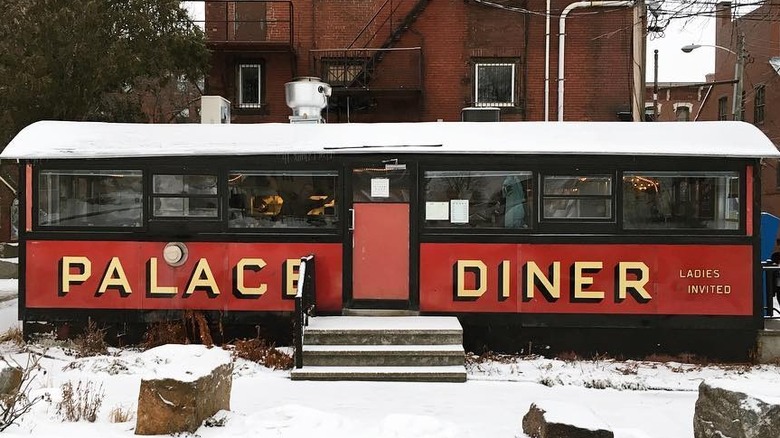 outside of Palace Diner in Maine