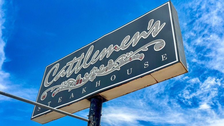 Cattlemen's Steakhouse freestanding sign in Oklahoma City