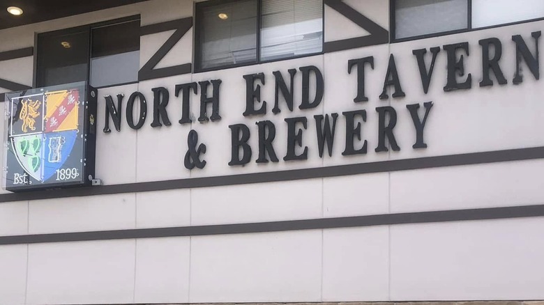 North End Brewery sign and coat of arms