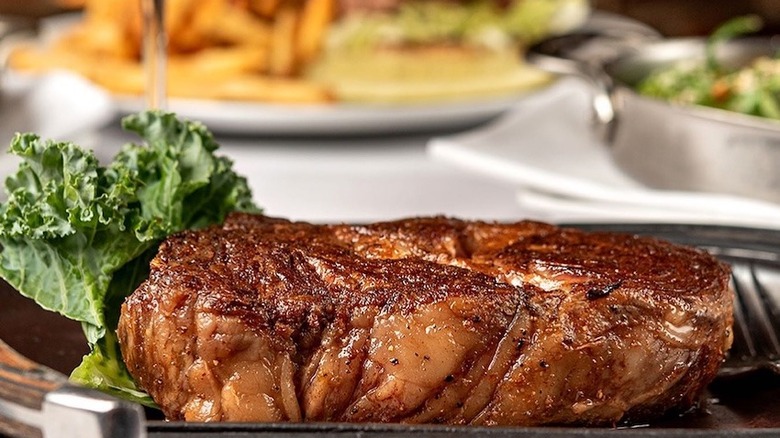 steak and burger at RingSide Steakhouse