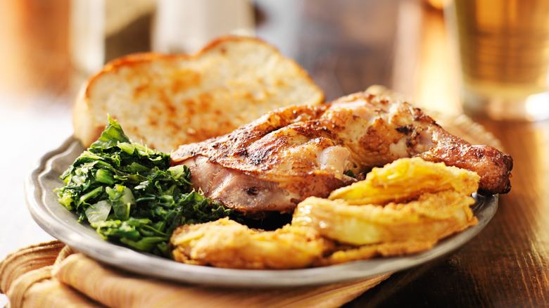 traditional Southern foods on a dinner plate