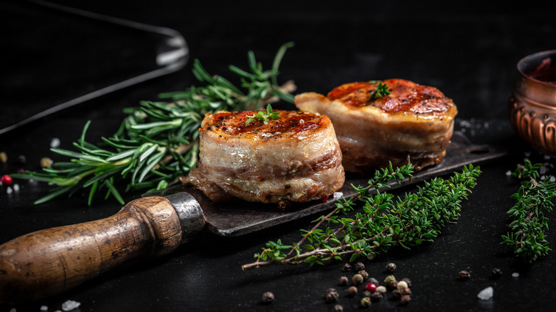 Bacon-wrapped filet mignon