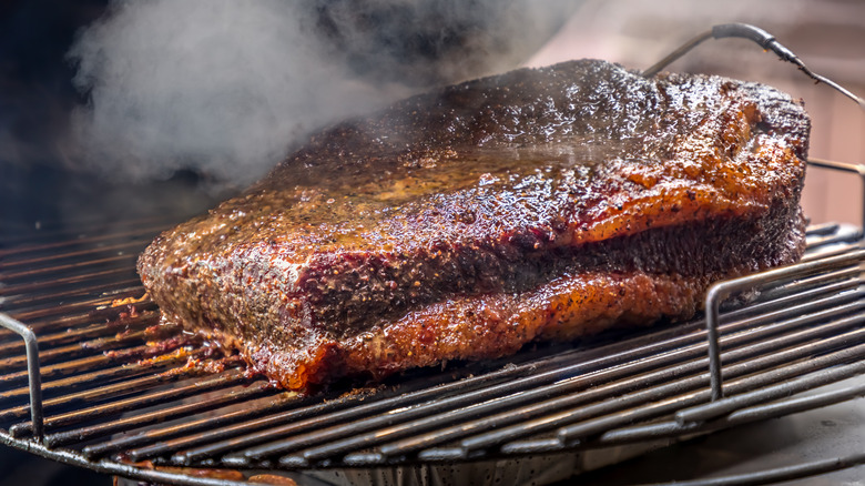 Brisket on smoker 