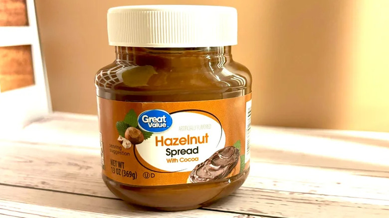 hazelnut spread with cocoa in jar