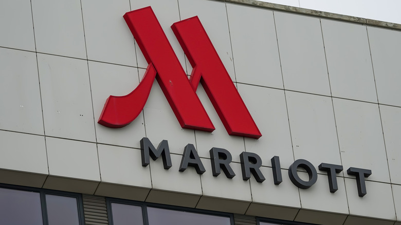 Marriott sign on building