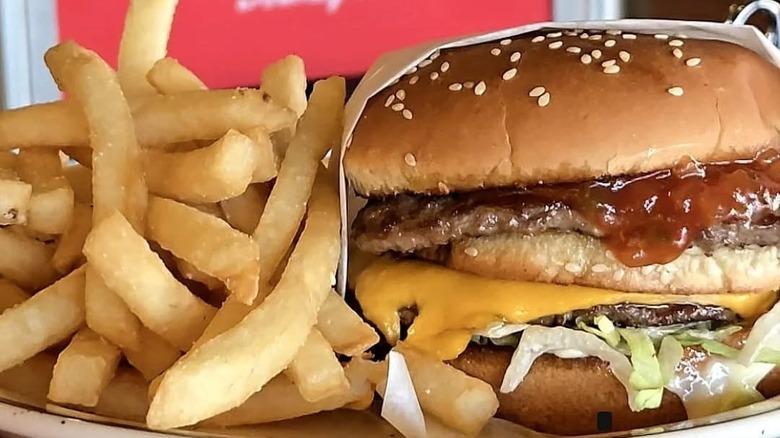 Big Boy burger and fries from Bob's Big Boy