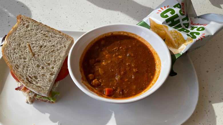 Panera soup and sandwich