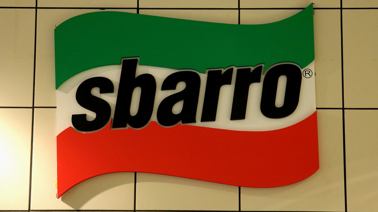 Sbarro sign on tile wall