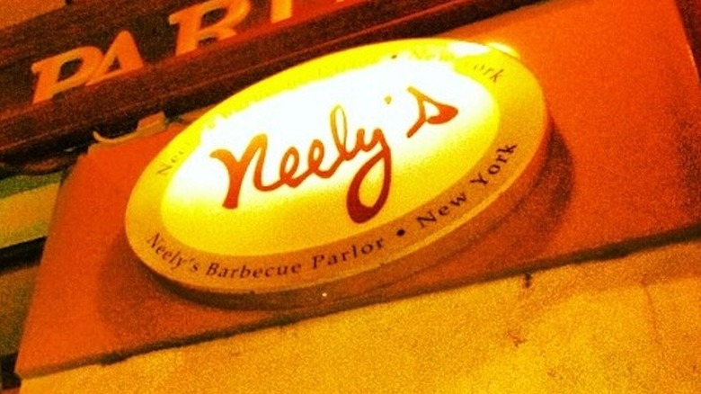 sign at Neely's Barbecue Parlor in New York