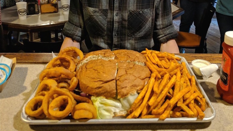The Gigantor burger served at Rattlesnake Saloon.